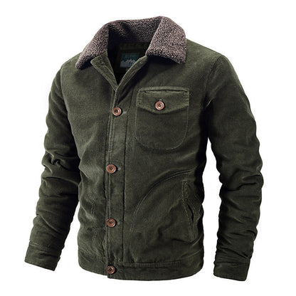 Herren Cordjacke Kuschelkragen Praktisch Winter
