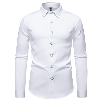 Herren Langarmhemd Elegant Modern mit Details