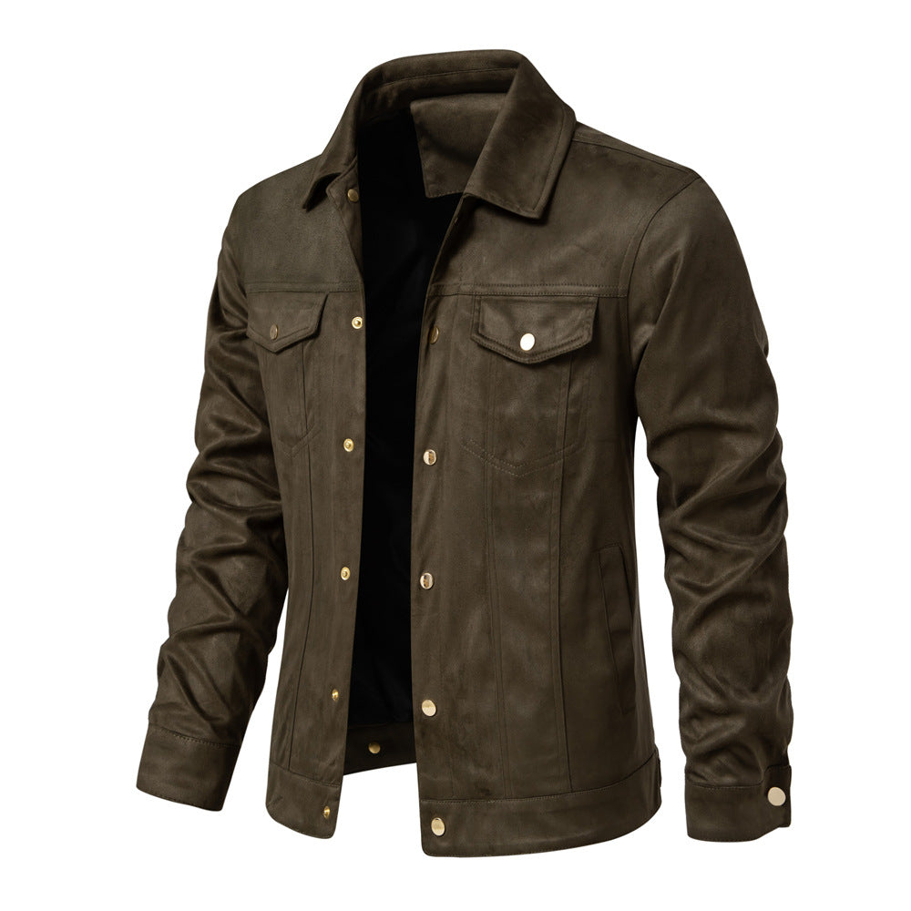 Lederjacke Herren Vintage Stil mit Taschen Elegant Schwarz - BerlinGlamour
