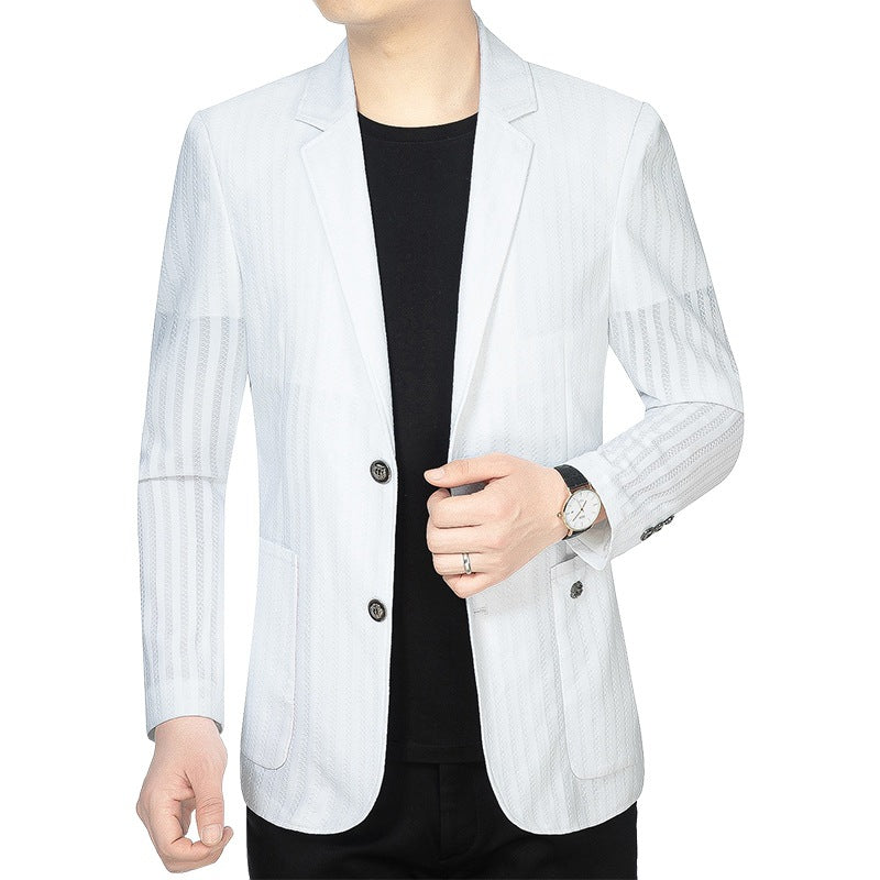 Herren Blazerjacke Slim Fit Streifen Design Elegant