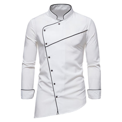 Herren Küchenjacke Modern Elegant Schwarze Arbeitsjacke - BerlinGlamour