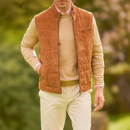 Lederweste Herren Wildleder mit vielen Taschen