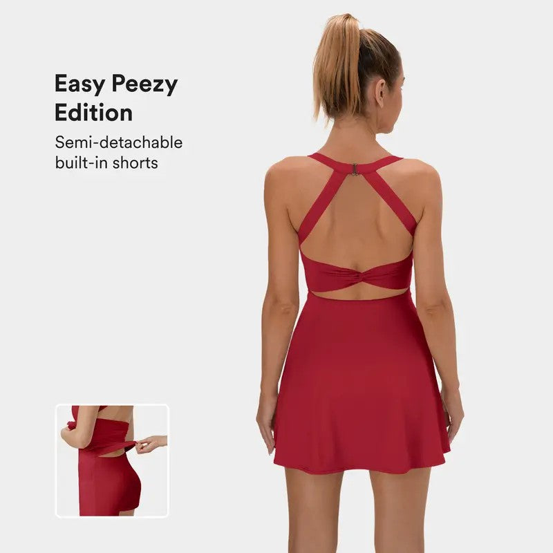 Sportkleid 2-in-1 Rückenfrei mit Taschen