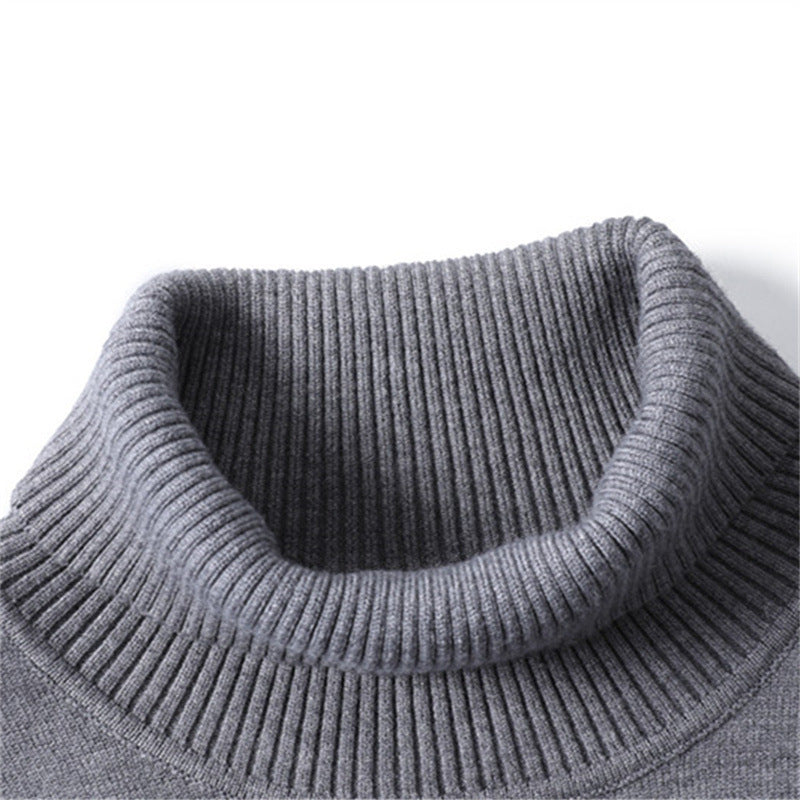 Herren Strickpullover Hochkragen Feinripp