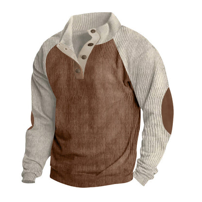 Der Pullover-Shirt mit Knopfleiste und Lederdetails ist ein elegantes und modernes Kleidungsstück, der für den stilvollen Herren geeignet ist. Mit seiner strukturierten Passform und edlen