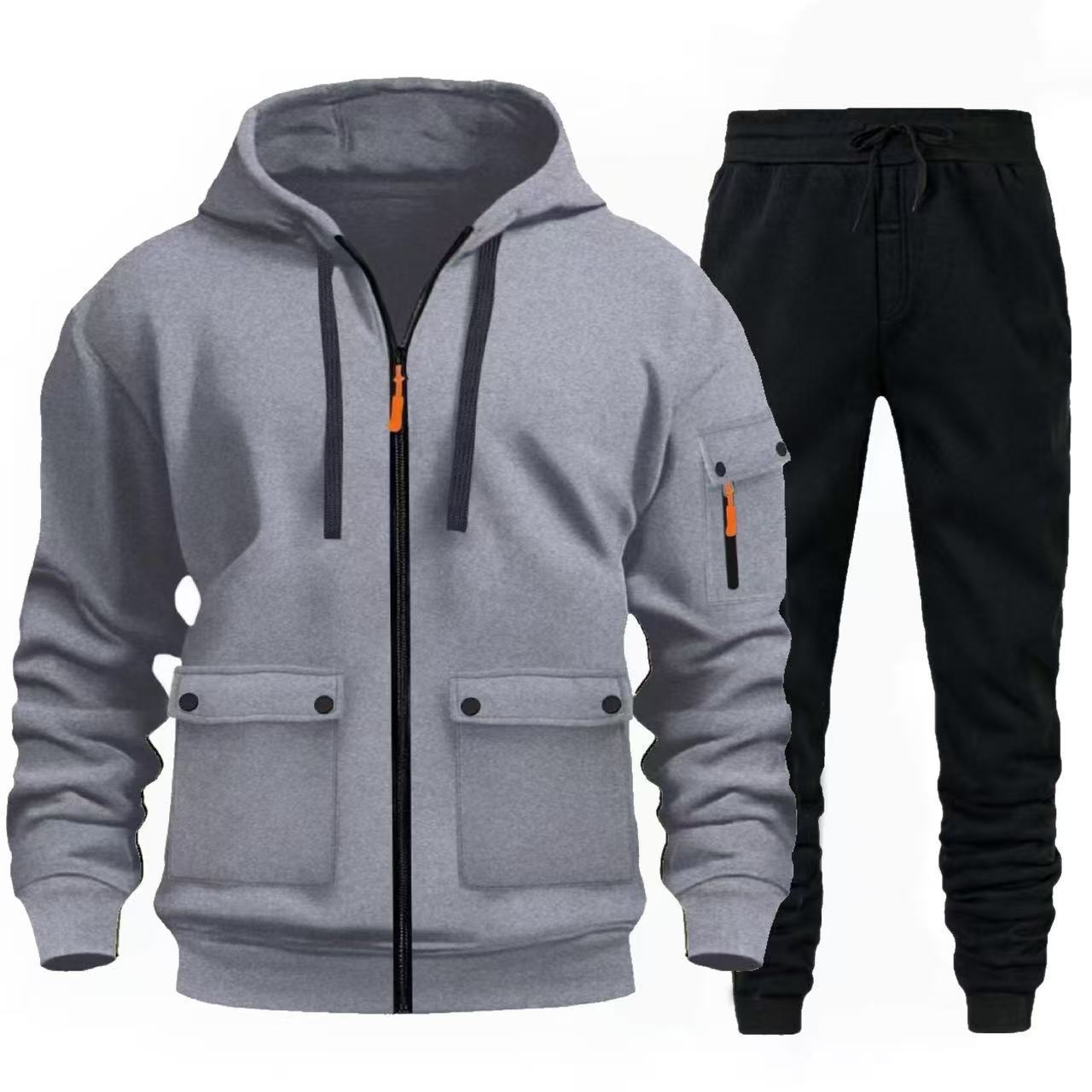 Herren Sportjacke Jogginganzug Mit Taschen