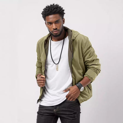 Herren Sportjacke Übergangsmodell Mit Kapuze Elastisch