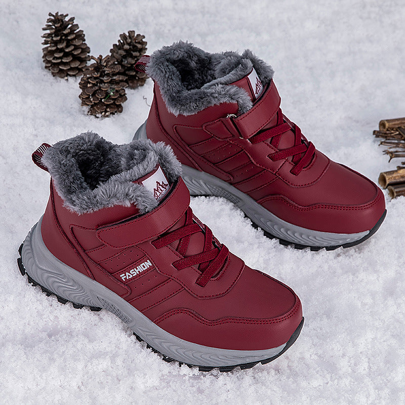 Damen Winterstiefel Warm Gefüttert Rutschfest Klettverschluss
