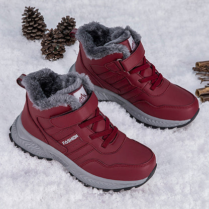 Damen Winterstiefel Warm Gefüttert Rutschfest Klettverschluss