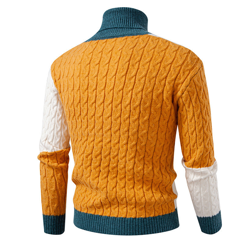 Herren Strickpullover Modern Farbblock Design Hochwertig