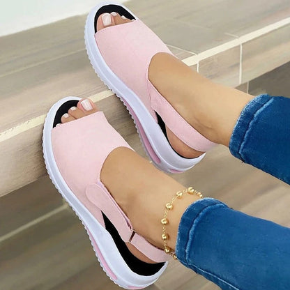 Damen Sandalen Bunt Elastisch Sommer