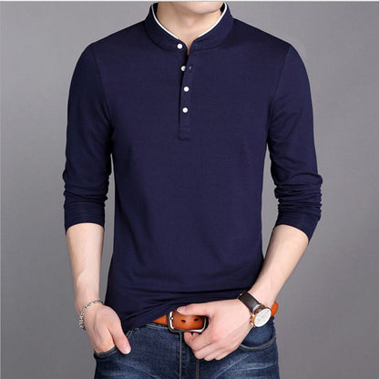 Herren Langarm-Shirt Moderner Schnitt Baumwolle Hochwertig