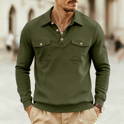 Herren Pullover Lässig mit Brusttaschen Bequem