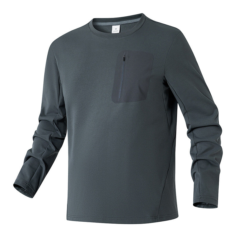 Herren Langarmshirt Funktionelles mit Brusttasche Outdoor
