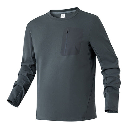 Herren Langarmshirt Funktionelles mit Brusttasche Outdoor