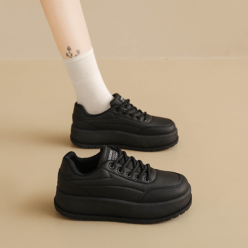 Damen Sneaker Komfort Laufsohle Dicke Mode Schuhe