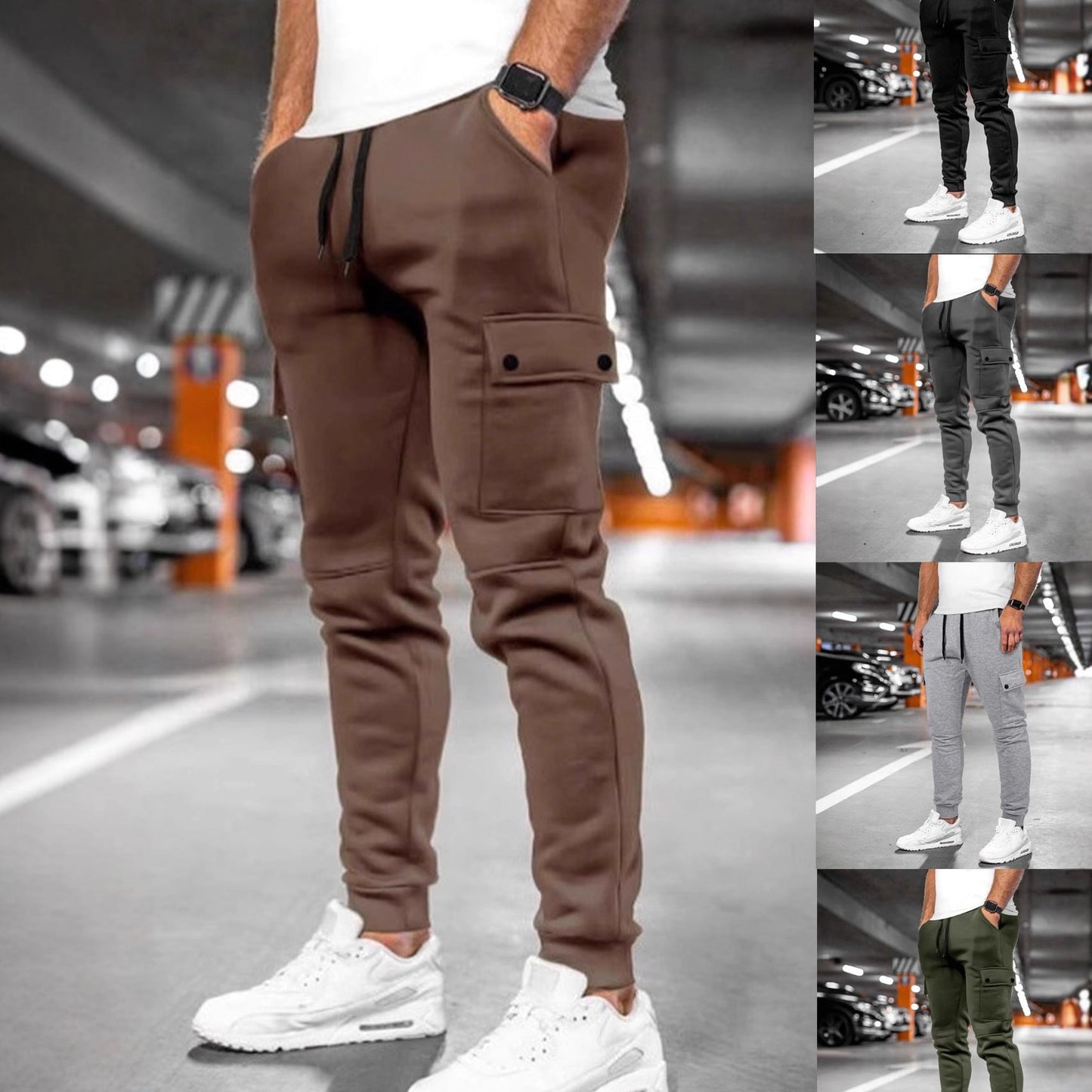 Herren Jogginghosen Cargo Bequem Schwarz - BerlinGlamour