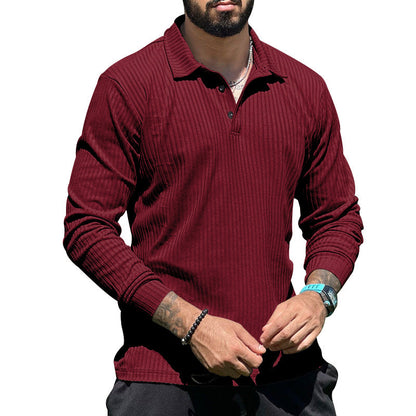 Herren Strickpullover Lang Knopfleiste Strukturiert Modern
