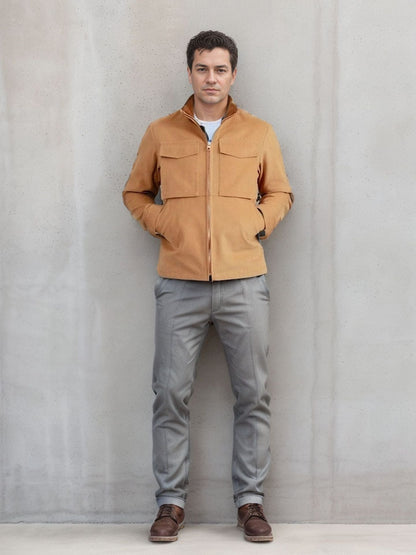 Herren Jacke Utility Modern mit Taschen Schwarz