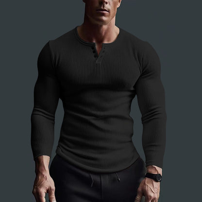 Herren Langarmshirt Modern Ripp Design Slim Fit