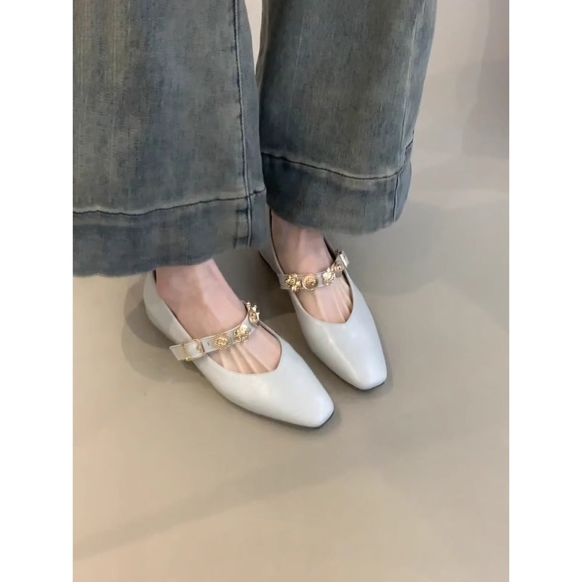 Damen Ballerinas Elegante mit Riemchen Luxus Design