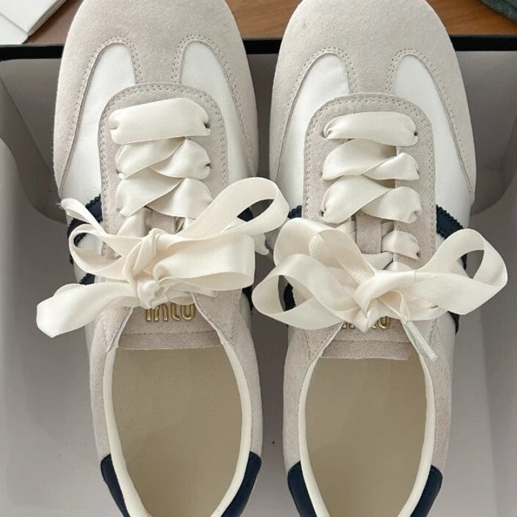 Damen Sportschuhe Elegante Sneaker Satinband Damenlaufschuhe