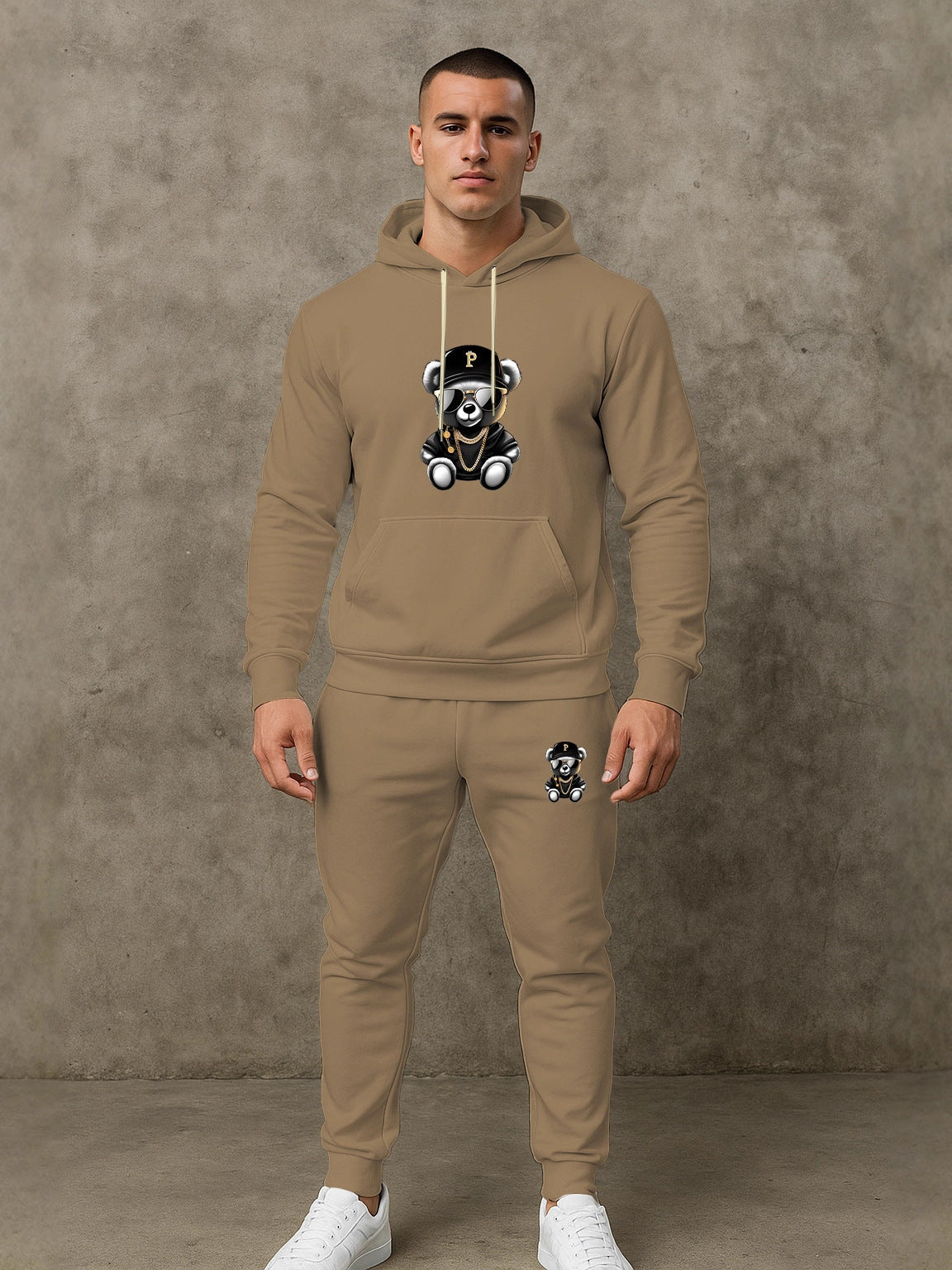 Herren Hoodie Set Streetwear Style Schwarz