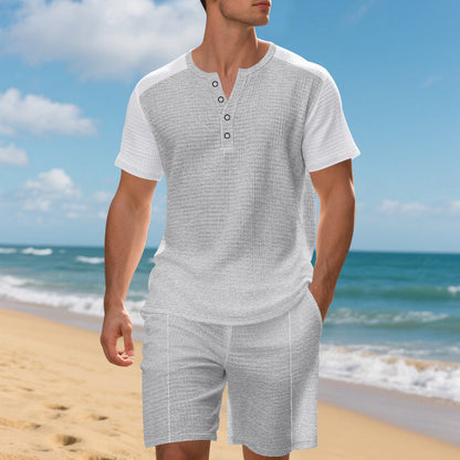 Herren Kurzarm-Shirt Set Atmungsaktiv Mit Taschen