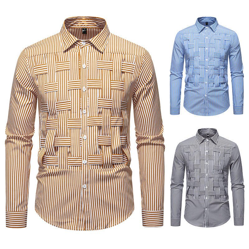 Elegantes Herrenhemd Streifenmuster Modern Slimfit