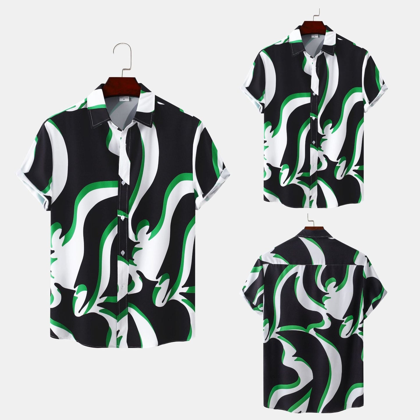 Herren Kurzarmhemd Moderner Druck Trendy Berlin Style - BerlinGlamour
