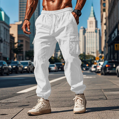 Herren Jogginghose Cargo Bequem Mit Verstellbarem Bund