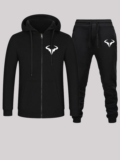 Herren Kapuzenpullover Sportlich mit Jogginghose Set