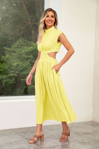 Sommerkleid Damen Cut-Out Halskragen Modern