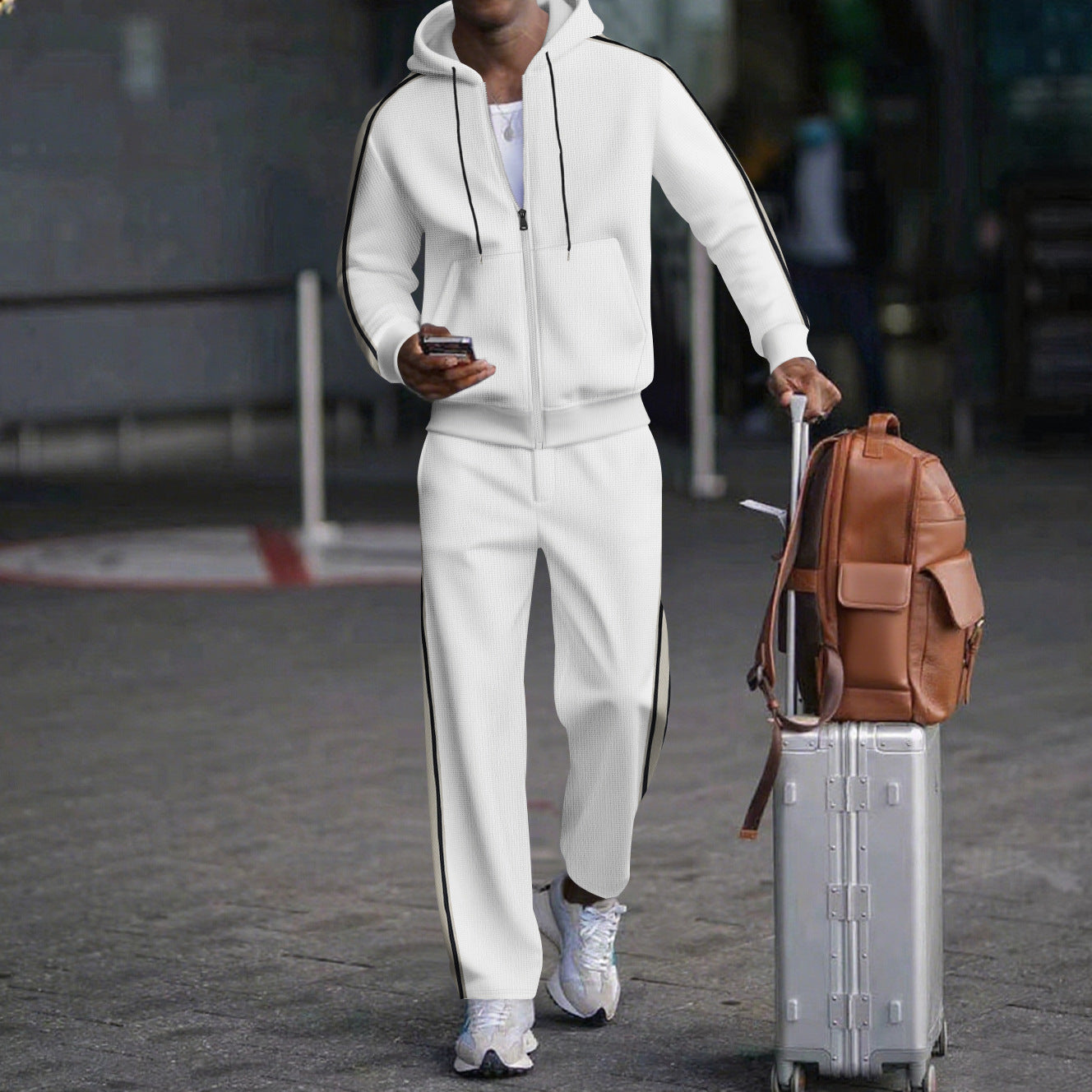 Herren Jogginganzug Sportlich Modern Zweiteilig mit Taschen - BerlinGlamour