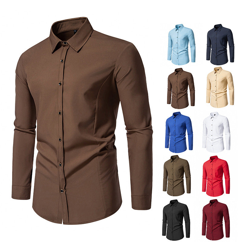 Herren Langarmhemd Elegant Slim Fit Modern