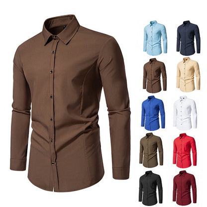 Herren Langarmhemd Elegant Slim Fit Modern