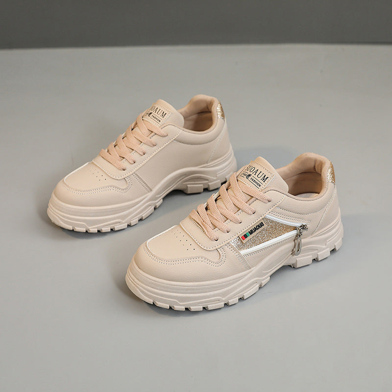 Damen Sneaker Sportlich Reißverschluss Stoßdämpfend
