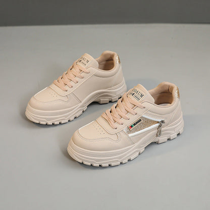 Damen Sneaker Sportlich Reißverschluss Stoßdämpfend