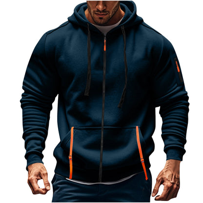 Herren Kapuzenpulli Sportlich mit Taschen Grau
