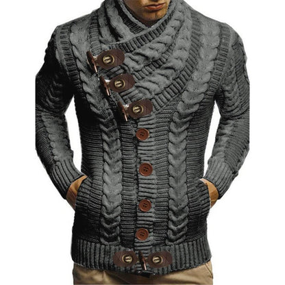 Strickmantel Herren Modern Zopfmuster Oversized