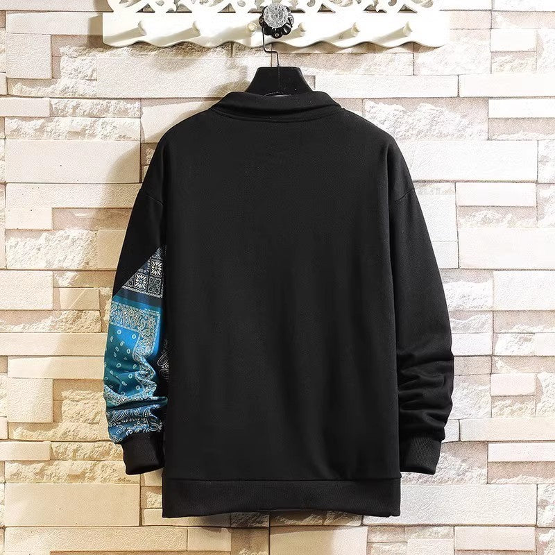 Herren Polo Pullover Paisley Design Klassisch