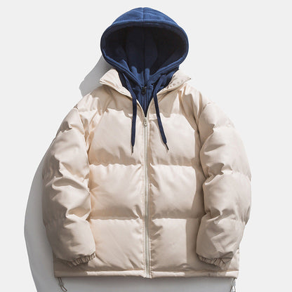 Herren Daunenjacke Steppweste Warm Abnehmbare Kapuze