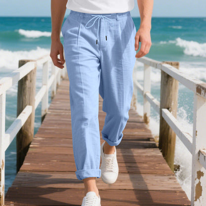 Herren Sommerhose Leicht Elastisch Mit Kordelzug