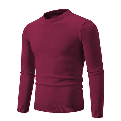 Herren Strickpullover Rundhals Feinripp Optik