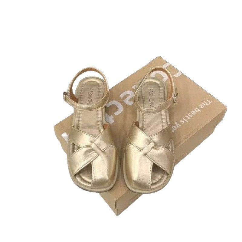 Damen Sandalen Riemchensandalen mit Kreuz-Design Elegant