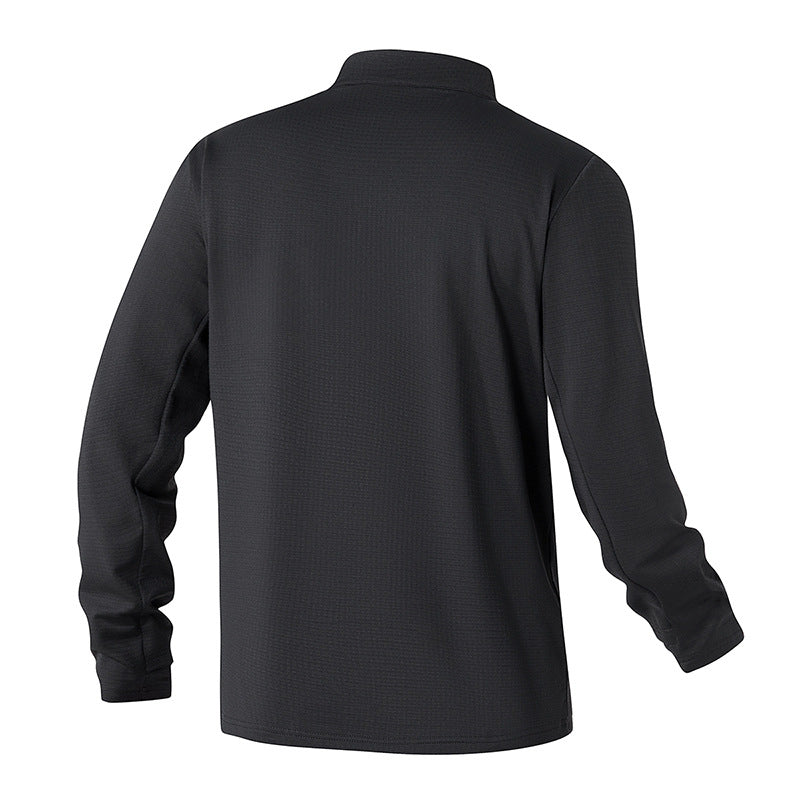 Herren Langarmshirt Funktionsshirt Stehkragen Reißverschluss