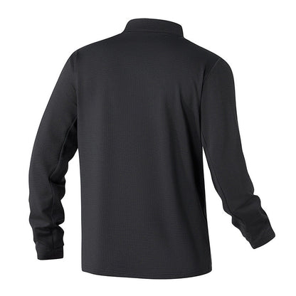 Herren Langarmshirt Funktionsshirt Stehkragen Reißverschluss