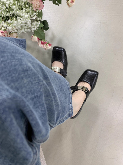 Damen Ballerinas Bequem Riemchenverschluss Modern