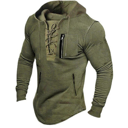 Herren Kapuzenpullover Sportlich Schnürverschluss Modern