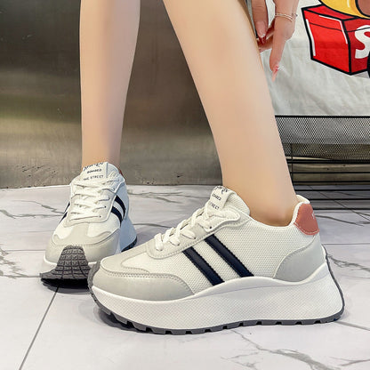 Damen Plateausneaker Sportlich Atmungsaktiv Mit Dämpfung